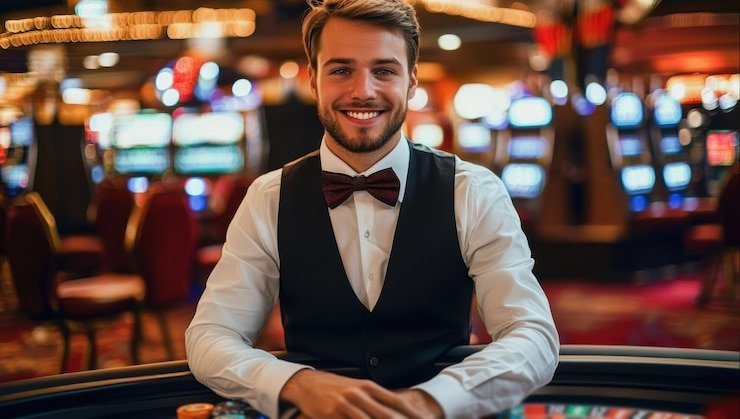 Dealer Dice Game bola222 melempar tiga dadu dari cangkir di studio HD